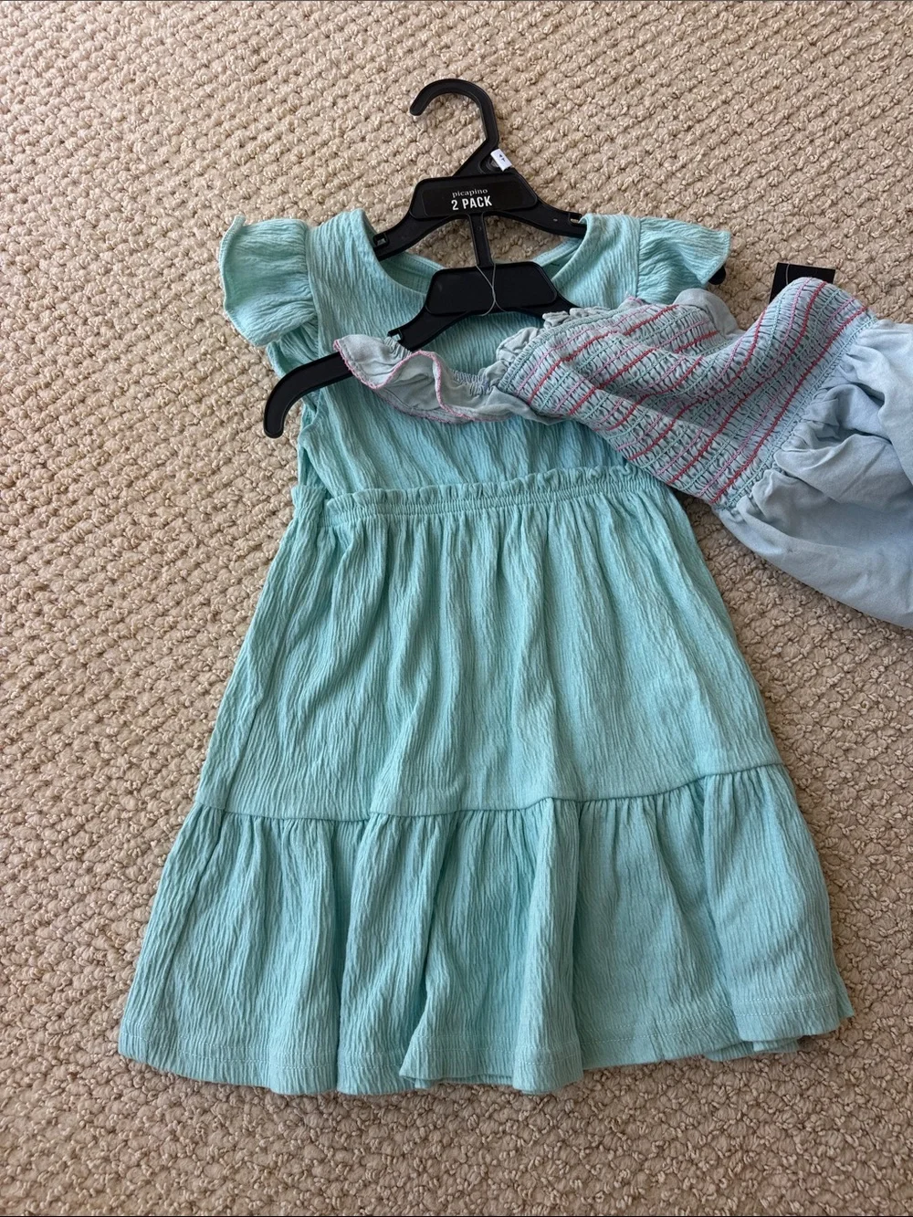 Picapino Set of 2 Light Blue Girls' Summer Dress and Mint dress size 4